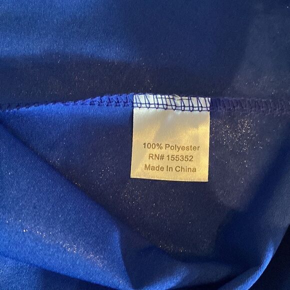 Women’s Shiny Blue Metallic Looking Flared Mini Skirt Size S - Picture 6 of 8